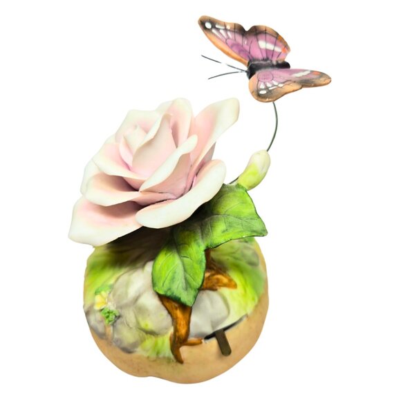 Vintage Ceramic Enesco Wind-Up Music Box Everything Is Beautiful Butterfly - Picture 3 of 7